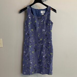 Silk Club Floral Blue Sleeveless Dress